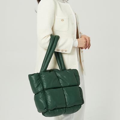 Cotton Women's Bag Simple Fill Cotton Space Bag Soft Square Filled Shoulder Handbag