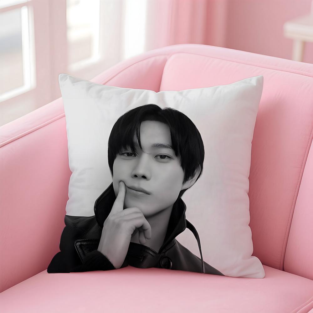 Hot Handsome Korean Actor KKim Youngdae Cushion Cover Pillowcase Short Plush Invisible Zipper Room Sofa Cushion Cover