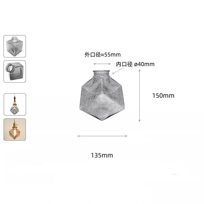 Grey 48mm 52mm 53mm Opening Chimney Glass Lamp Shade,Gray Green Cover with 55mm 56mm 59mm 60mm Reverse Hole for diy Lampshade