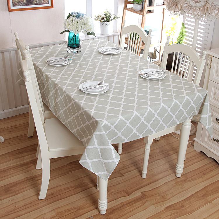 Polyester Cotton Modern Minimalist Geometric Rhombus Gray Lace Tablecloth Coffee Table Tablecloth Table Cloth