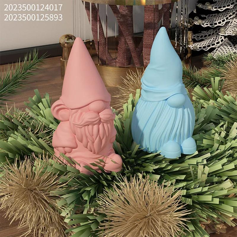 1pcs Santa Dwarf candle silicone mold 3D Faceless Santa Claus candle Plaster soap resin craft mold Christmas gift making tool