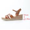 Fashion Brown Ankle Strap Wedge Sandals for Women Summer 2025 Lightweight Non Slip Beach Shoes Woman Braided Band Platform Roman Sandals