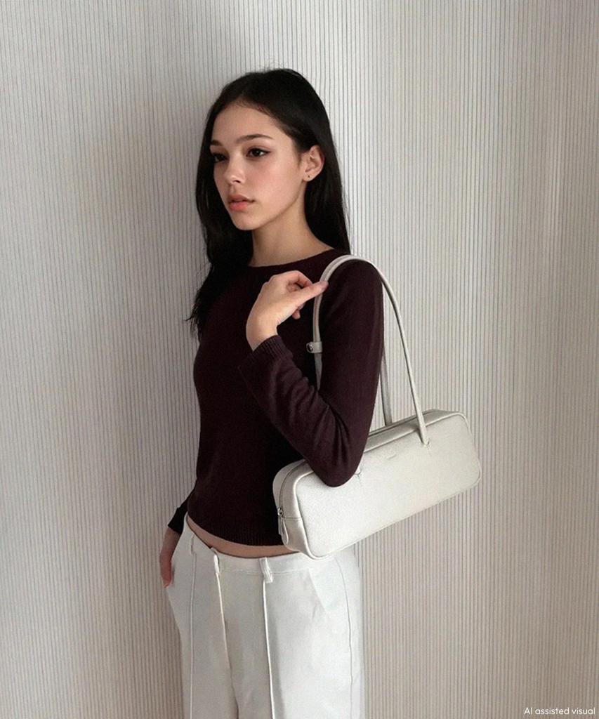 Mobett Fergi West Shoulder Baguette Bag - Ivory