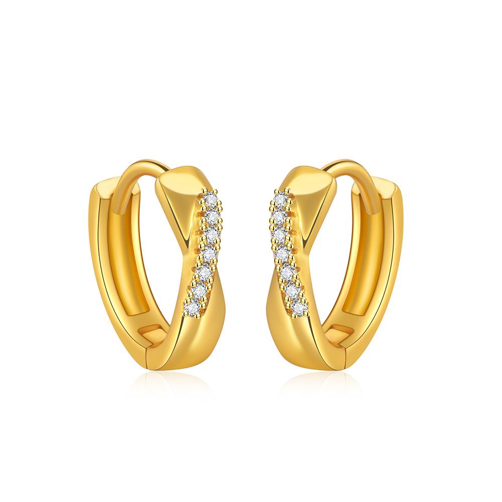 Mobius Zirconia Cross Earrings: Unique Circle Design