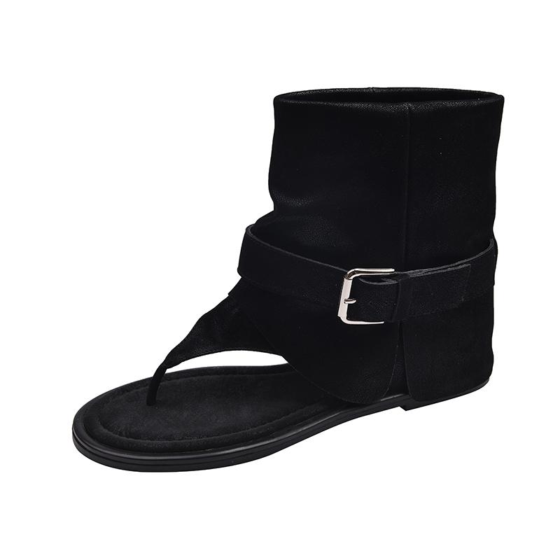 

Fashion Retro Style Clip Toe Women Ankle Boots Spring Autumn Fashion Shoes Ladies Causal Slip On Sandalias Booties 35 чёрный