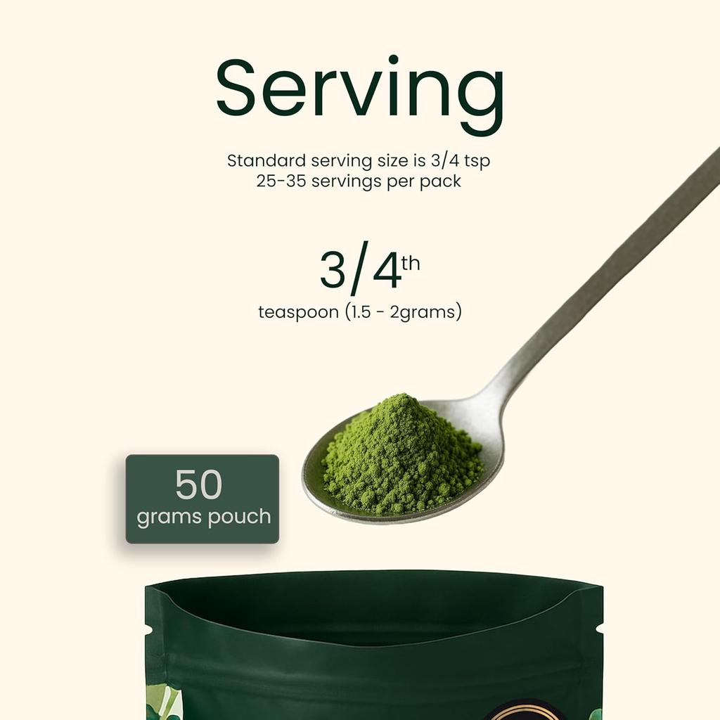 Heapwell Superfoods Japanisches Matcha Grüntee Pulver, 50 Gramm (30 Portionen) | Bezogen aus Shizuoka, Japan