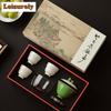 Retro Plant Ash Gourd Fortune Ceramic Tea Set Complete Set Japanese Tea Ceremony Set Green Teapot And Tea Cup Set Drinkware Gift