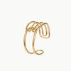 GEMCHIC Women's Geometric Color Block Stainless Steel Cuff Bracelet 18K Gold Plated Open Bangle Fashion Jewelry