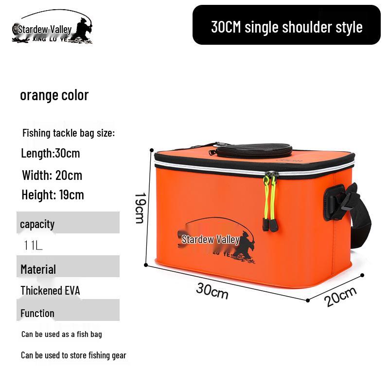 Foldable EVA Fishing Bucket - Portable, Thick, Live Fish Box with Shoulder Strap