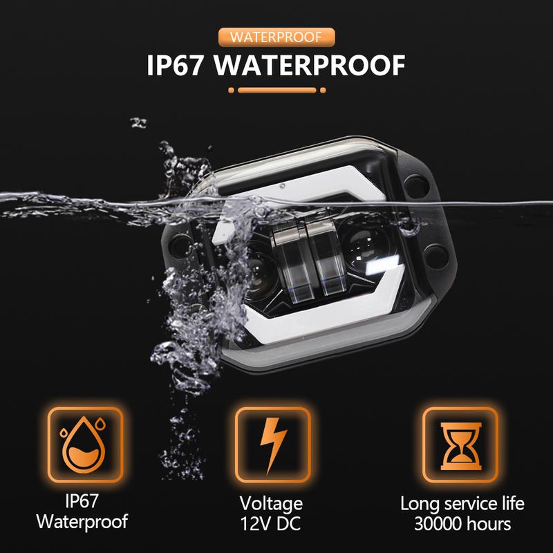 5" Flush Mount LED Light Pods Fog Light Working Lamps Bars 12V 24V Super Bright for Jeep Truck Offroad 4x4 SUV ATV UTV