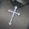 Fashion Rhinestone Crystal Cross Necklaces Pendant For Women 925 Silver Classic Vintage Cross Choker Jewelry Party Gift