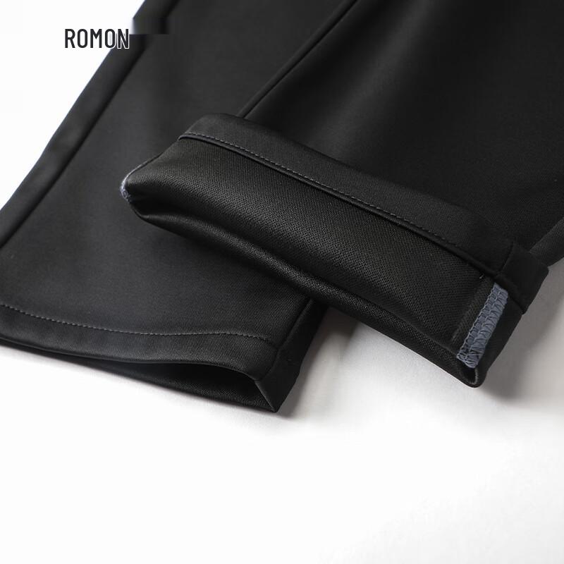 Luomeng Men's Merino Wool Blend Straight-Leg Business Casual Pants