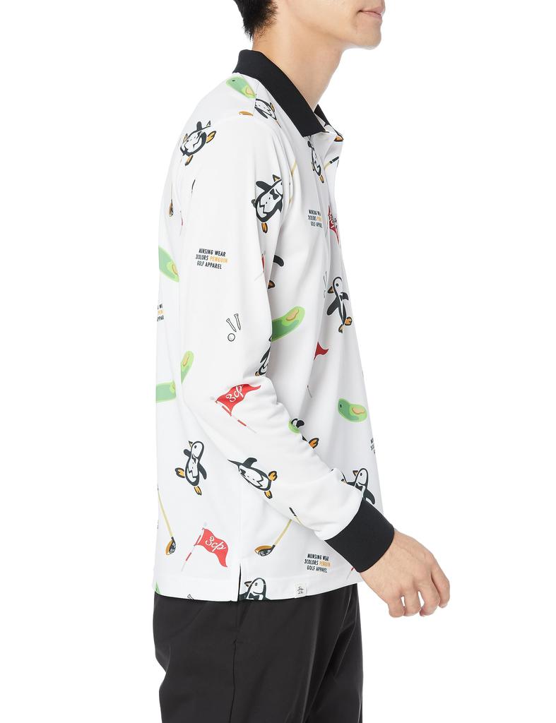 Munsingwear ENVOY Long Sleeve Golf Polo HIROCK White Men's Shirt, Collaboration, Heat-Shielding, Cooling, Sunscreen, Sweat-Wicking, Quick-Drying,