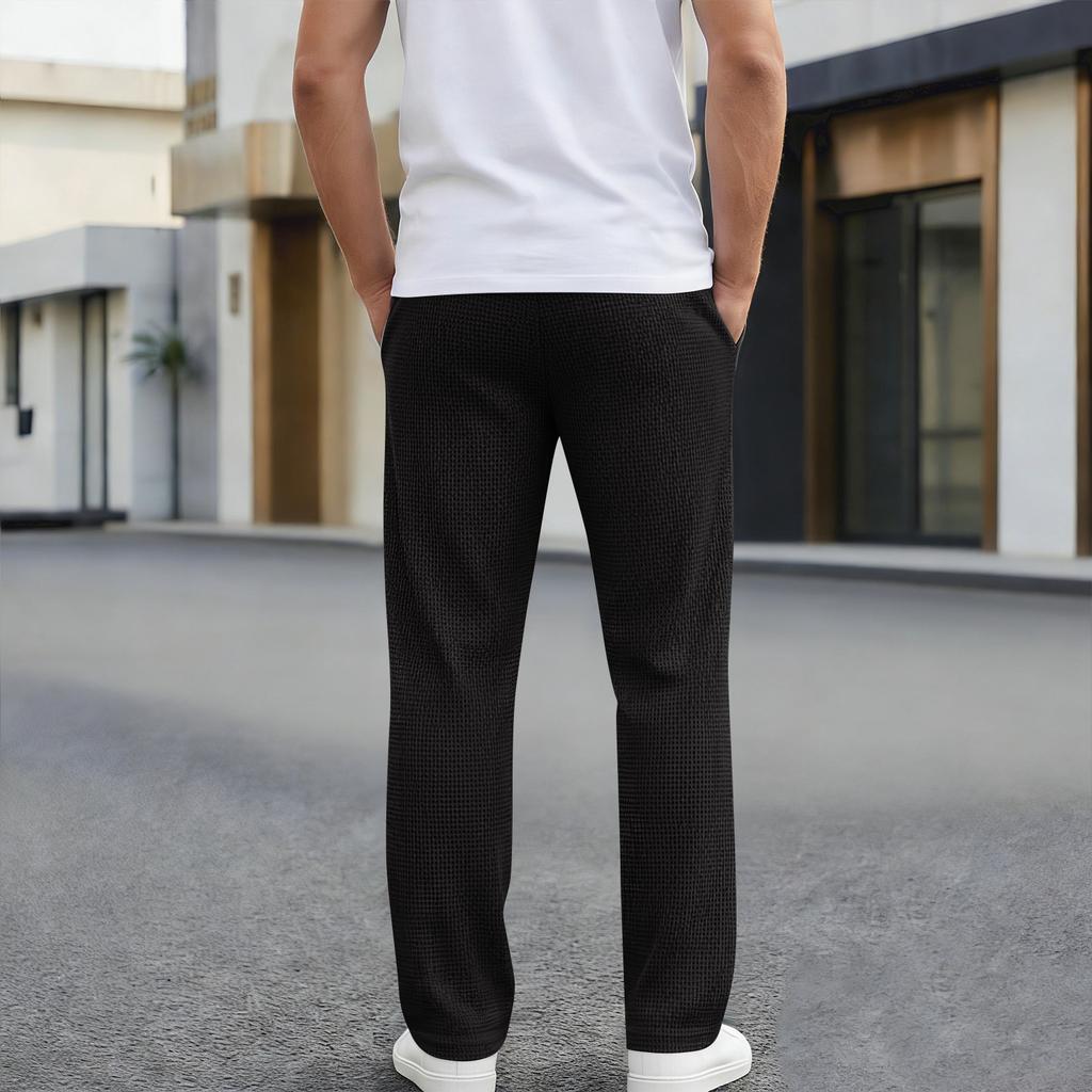 Men's Color Drawstring Outdoor Casual Straight Leg Trousers