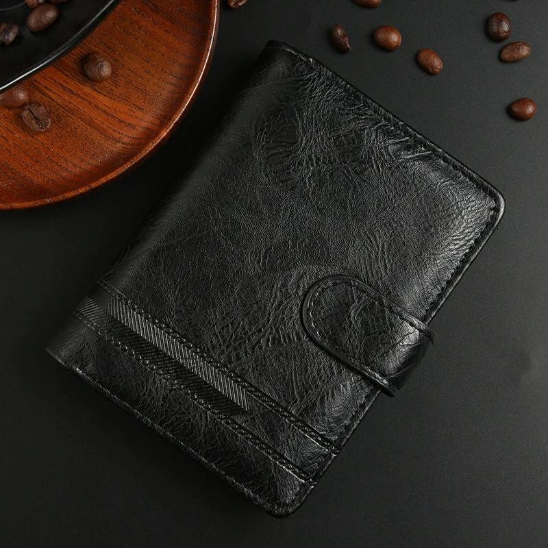 Portofele de piele de calitate pentru bărbați, cu 3 pliuri, cu clips pentru bani, pentru bărbați, business casual, scurt, triplu, cu blocare RFID, suport pentru carduri, etui de călătorie pentru pașaport, portmoneu