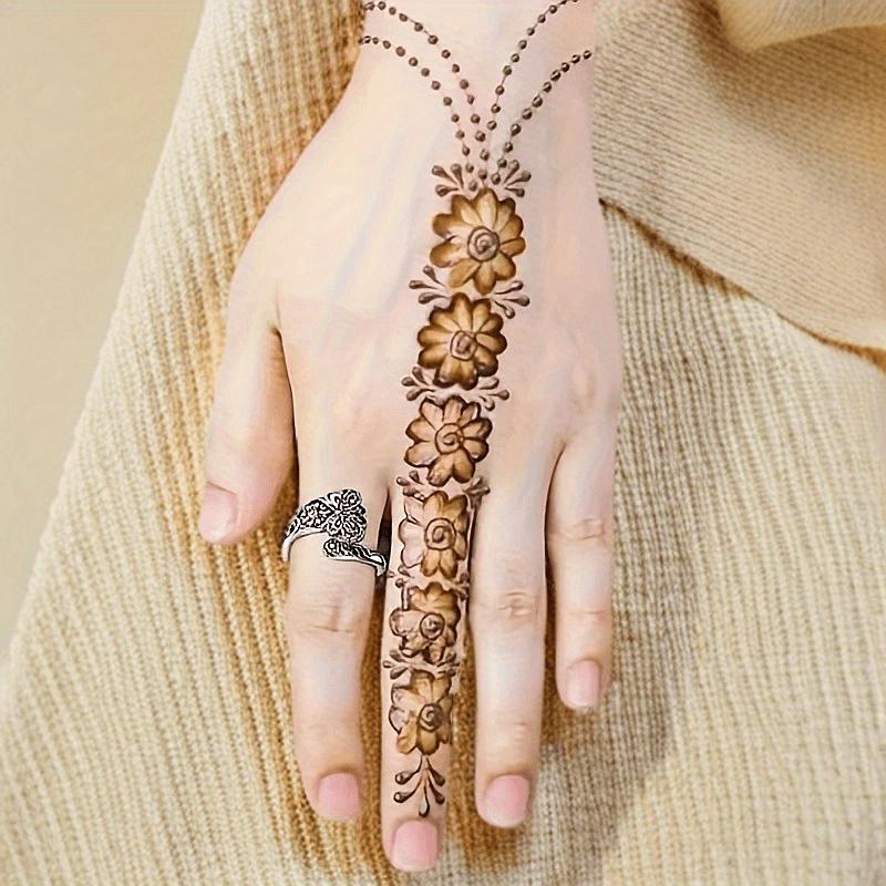 1 Women's Open Ring Vintage Fashion Butterfly Floral Thumb Ring Bohemian Adjustable Open Ring Multifunctional Free-Style Ring Women's Gift Suitable