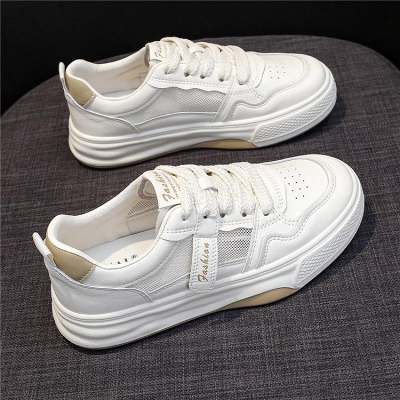 

Маленькие белые туфли женские универсальные сетчатые дышащие на плоской толстой подошве 2025 весна и осень тонкие новые взрывные повседневные кроссовки для папы спортивные кеды 40 хаки