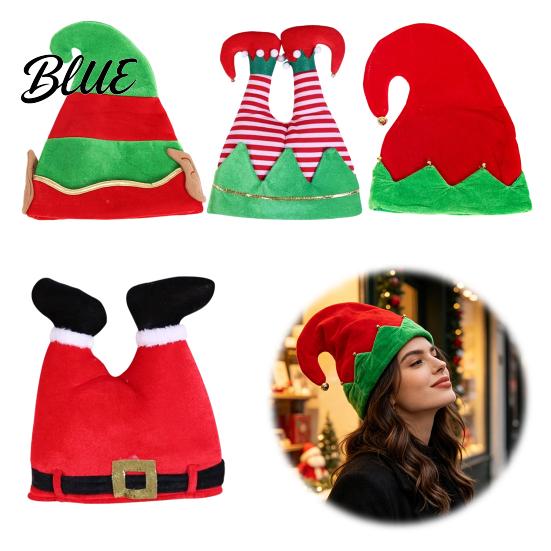 Warm Winter Hats for Family Gatherings Christmas Elf Hat Soft Flannel Santa Cap with Pom Bell Decorative Bells Adults Kids Stretchy Holiday