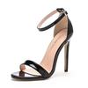Moda Mujer Bombas Sandalias Verano Sexy Maduro Correa Hebilla PU 11CM Tacones Finos Actuación Escénica Zapatos de Mujer Estampado Leopardo Rojo