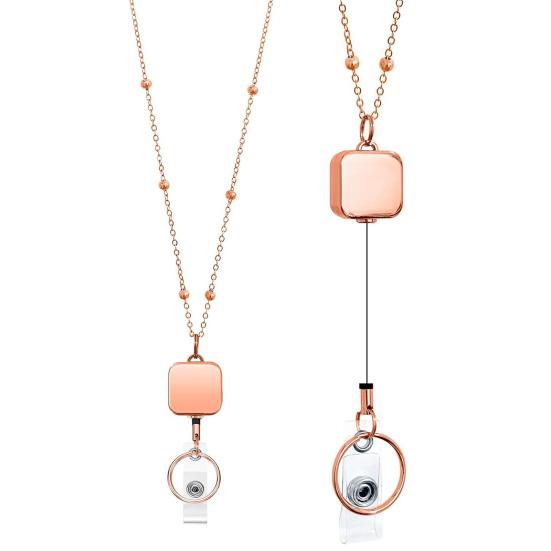 

3 шт./компл. красочный учительский шнурок с выдвижной катушкой держатели для карт женские деревянные бусины розового золота