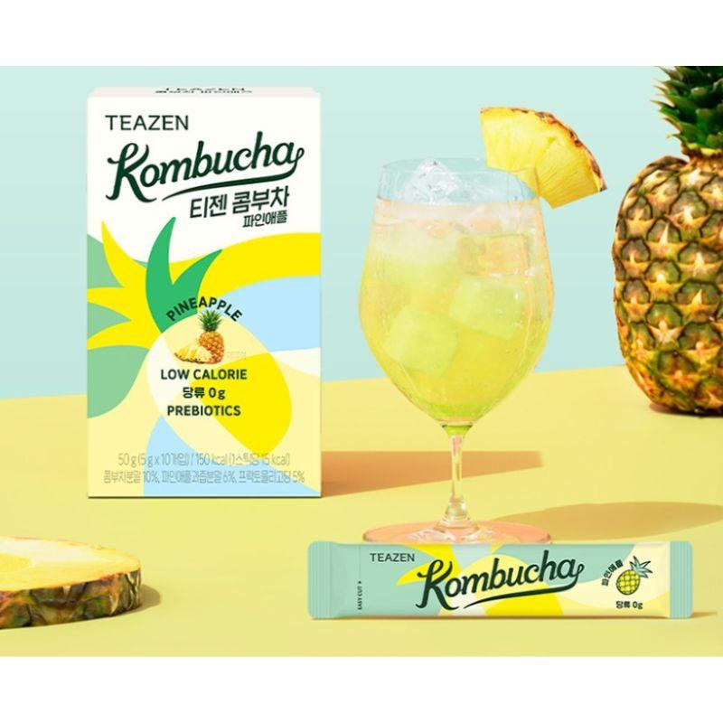 Kombucha Tea Powder Stick Pineapple Flavor 5g x 20 Sachets Korean Style Fruit Tea Powder 1set (20ea)