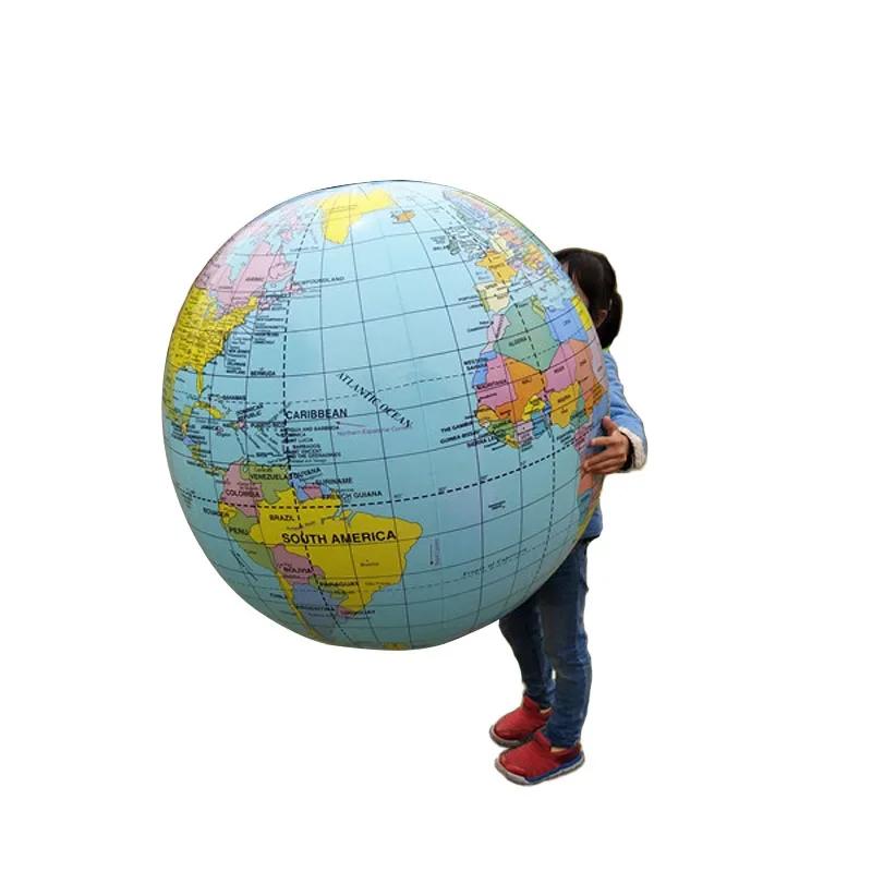Globe gonflable 90cm 3D Conception de carte anglaise Outil d'éveil géographique pour enfants Utilisation pratique en classe interactive parent-enfant