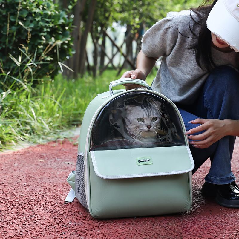 Cat Bag for Outing Large Capacity Cat Bag Transparent Portable Outing Cat Backpack Pet Breathable Backpack