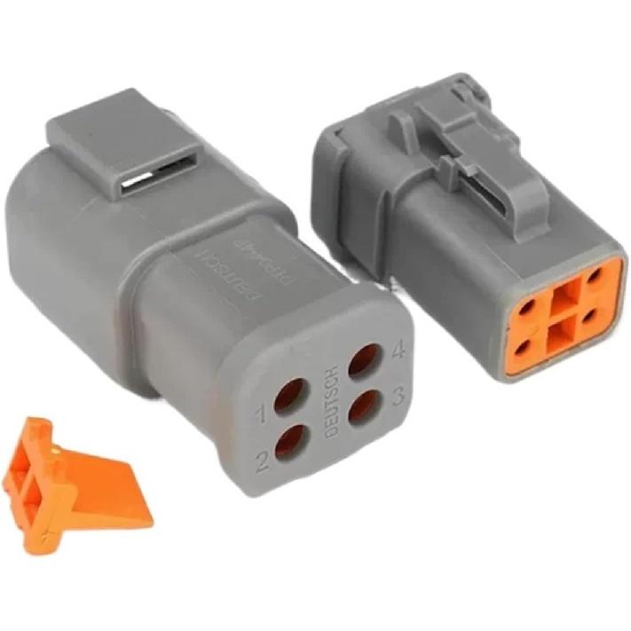 DTP 4 Pin Gray Male Female Waterproof Electrical Auto Connectors Plug DTP06-4S DTP04-4P(Color:4P Whole Set)