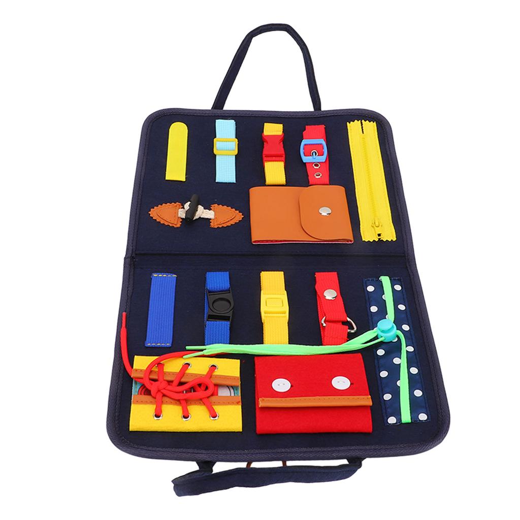 Busy Board Dark Blue Felt Busy Board Montessori Sensory Toys Autism Educational Teaching Aids Childr