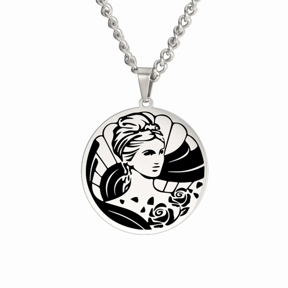 Dawapara Goddess of Love Aphrodite Necklace Fertility Goddess  Ancient Greek Mythology Stainless Steel Jewelry