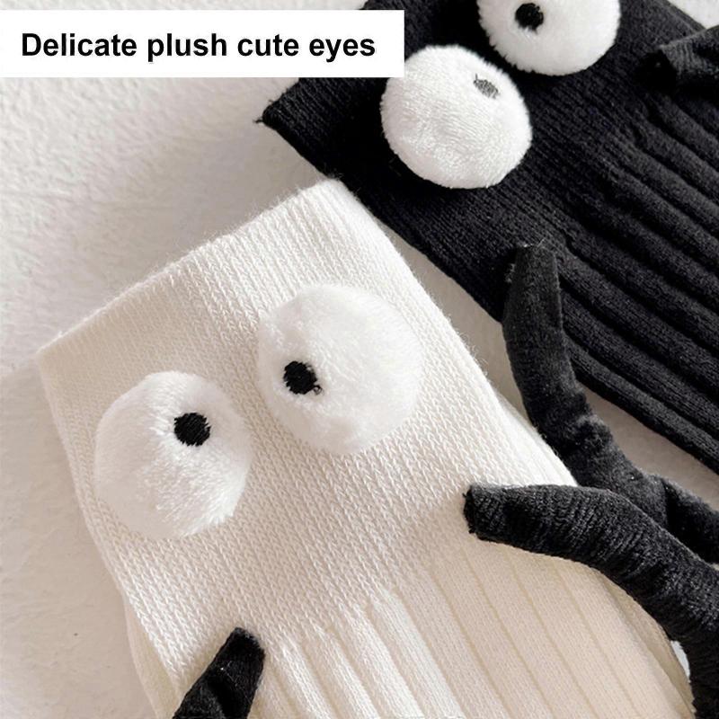 Magnetic Hand in Hand 3D Doll Couple Socks, Unisex Funny Socks, Magnetic Suction Couple Socks