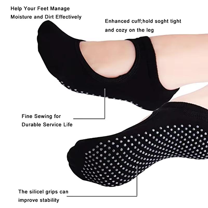 Șosete Fitness Yoga Antiderapante Fără Călcâi Bumbac Femei Sport Șosete Pilates Papuci Dans Balet Șosetă pentru Picioare Goale Antrenament pentru Sală