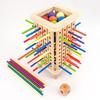 1 Set Holzstab Turm Würfelspiel mit Zubehör Feinmotorik Bunte Stäbe Zählen Mathematik Pädagogisches Brettspiel Kleinkinder Jungen Mädchen Geschenk