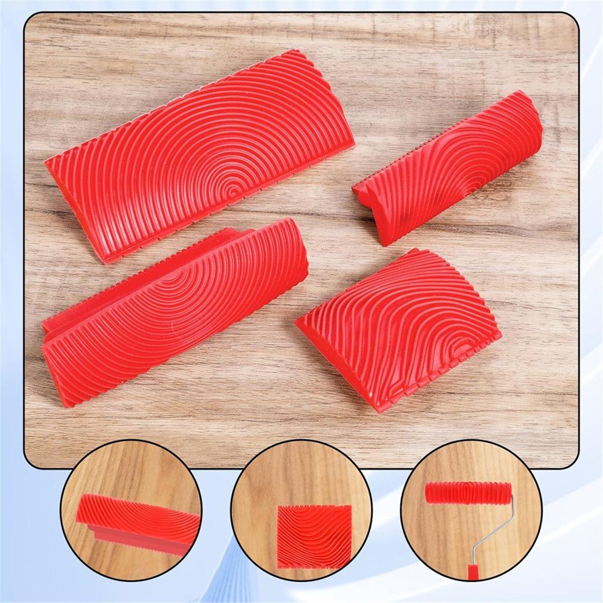 11pcs Wood Graining Tool Set,Wood Grain Tool 7 Faux Wood Grain Roller Wood Grain Painting Tool,for Wall Room Decoration China Mainland