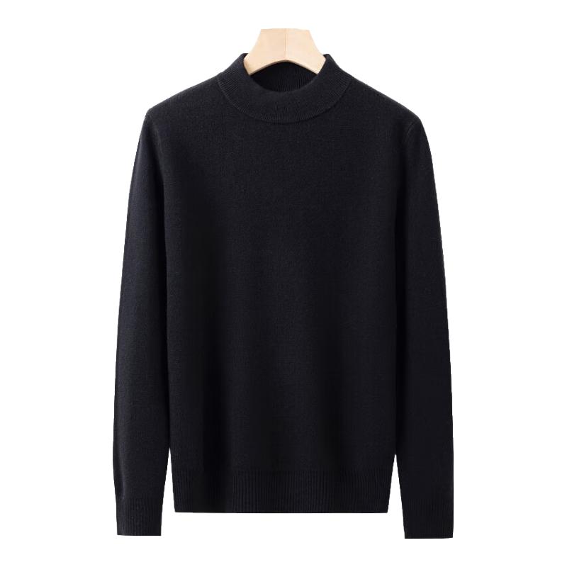 Hengyuanxiang Women's 100% Pure Wool Thick Half-High Collar Sweater