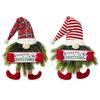 Faceless Doll Beard Christmas Gnome Wreath Hanging Decorative Garland Hanging Ornament for Front Door Porch