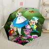 Alice Wonderland Portable Automatic Umbrella Compact 8-Rib Lightweight Sturdy Construction Travel Essential Elegant Women's Umbrella Spiritual Gift