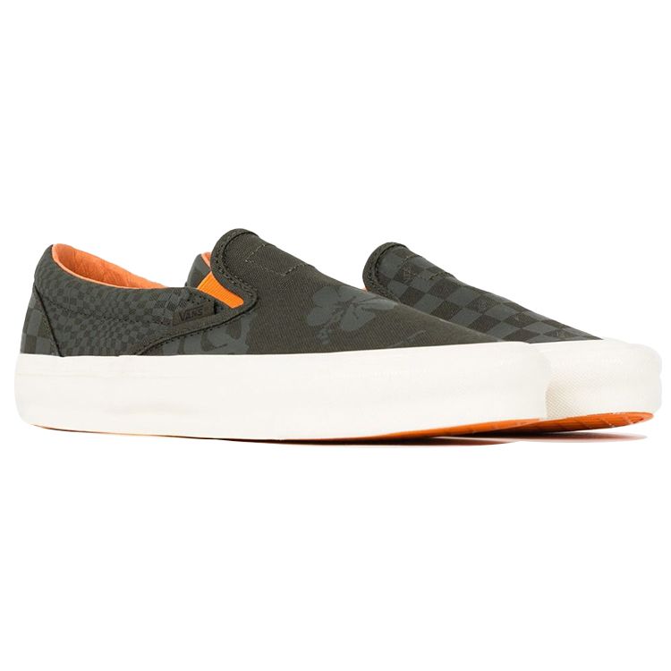Porter-Yoshida & Co. x Vans OG Classic Slip-On LX Forest Night Floral Checkerboard Baskets Unisexe Vert Noir-Encre VN0A45JKWW6