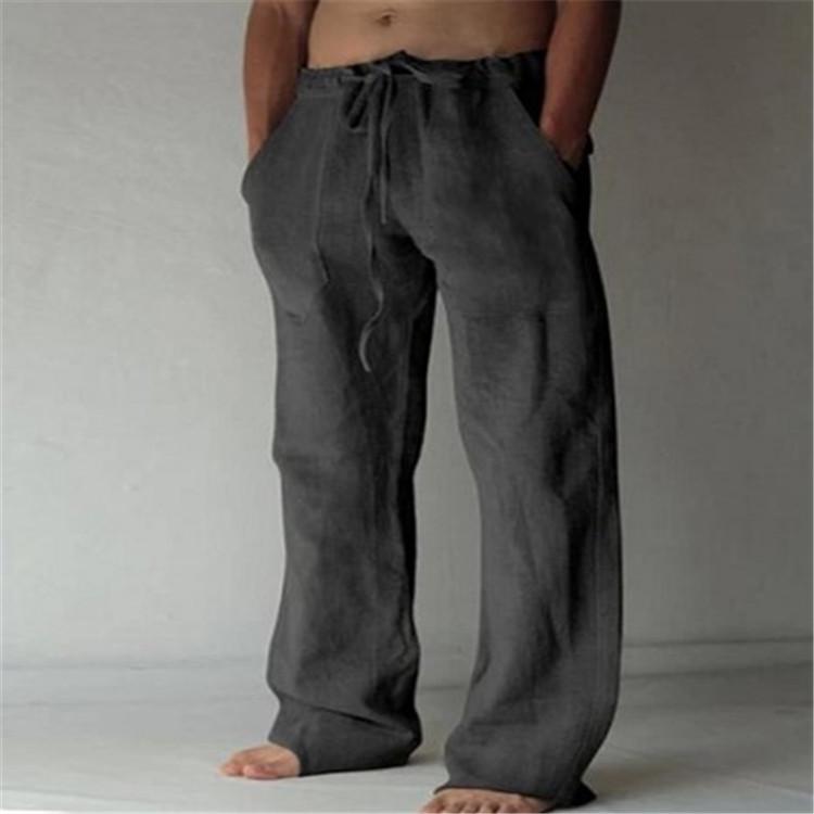 Herren Europäischer & Amerikanischer Neuer Stil Jugend Baumwolle Leinen Kordelzug Lockere Freizeit Hose: Trendy & Vielseitig
