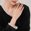 Womens Light Blue Natural Aquamarine Bracelet Ins Style Tiny Pearl Beaded Strand Ultra Thin 2mm Dainty Jewelry