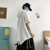 Trendy American Craftsman Men's Short-Sleeve Hooded T-Shirt with Half-Zip