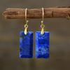 High-end lapis lazuli pendant earrings geometric elegant fashion jewelry