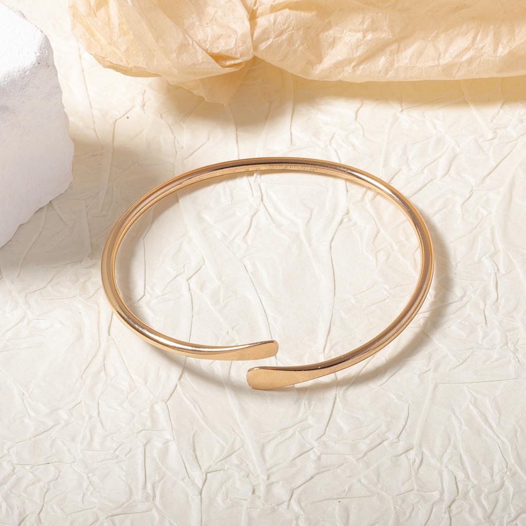 Stylish and Simple Casual Metal Creative Minimalist Design Open Women's Bracelet Versatile Daily Wear