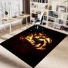 1pc Fire and Blood Office Carpet Chair Mats, Home Decor Mat Fantasy Theme Mat Durable Mat, Dragon Decor,Suitable for fantasy theme lovers