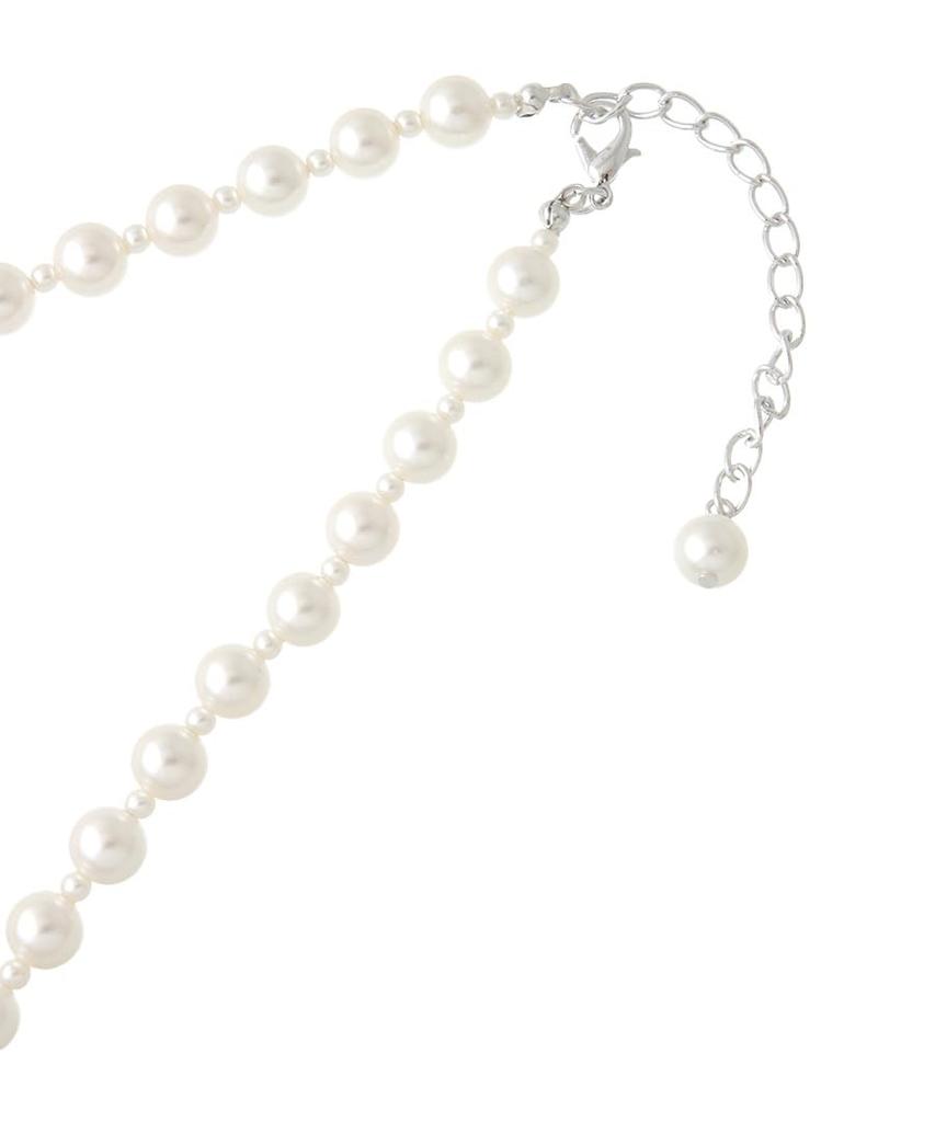VINGTAINE Pearl Necklace, Gradient Line, Large Pearls, Elegant, for Occasions, Formal Occasions, Receptions, Parties, Weddings, GraduationEntrance