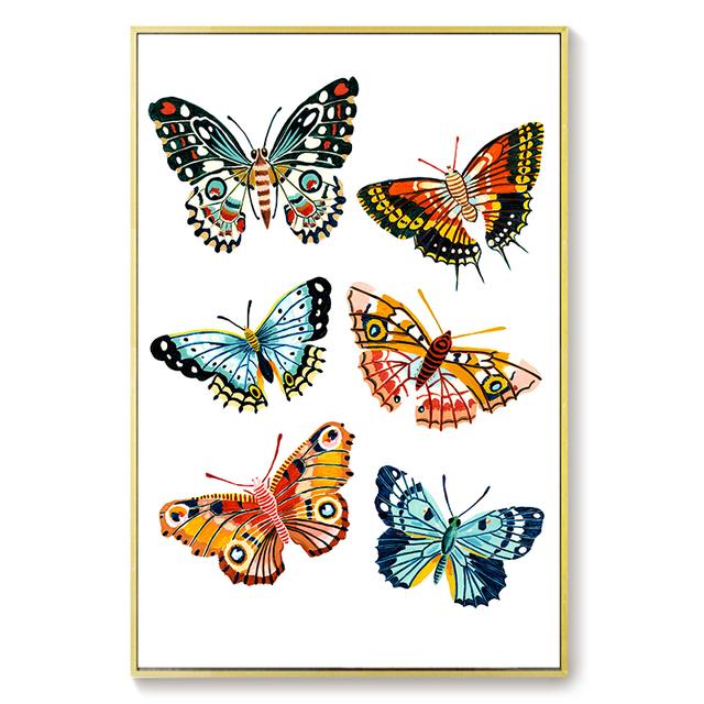Wall Art Canvas Painting Butterfly Dragonfly Insect Art Prints Nordic Posters Prints Wall Pictures Baby Kids Nursery Room Decor