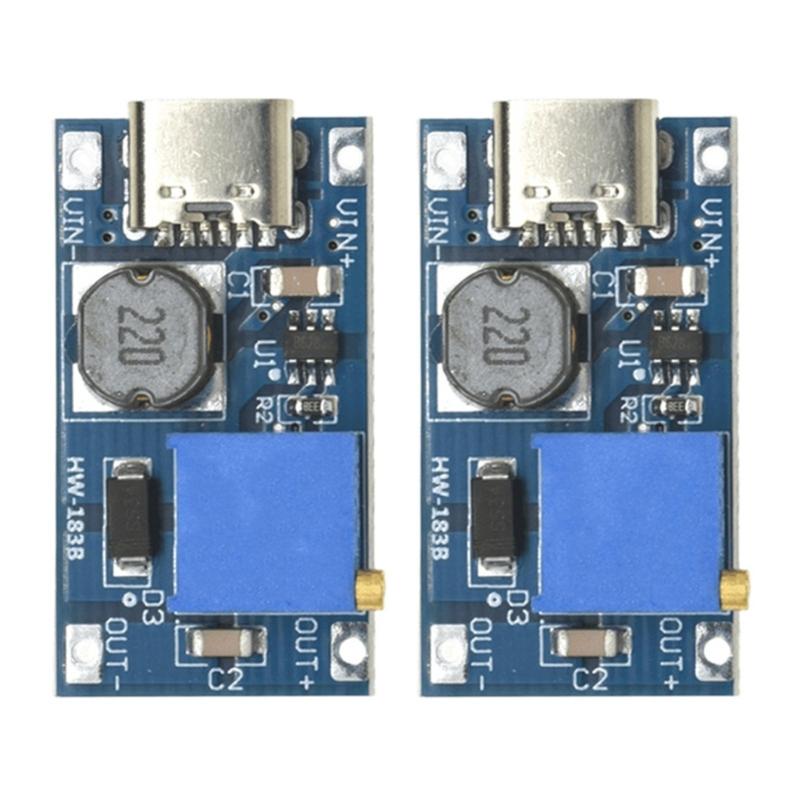 High Efficiency Micros/TYPE C DCBoost Converters Module 2A Output with USB Type C or Micros Interfaces 2V-24V Input