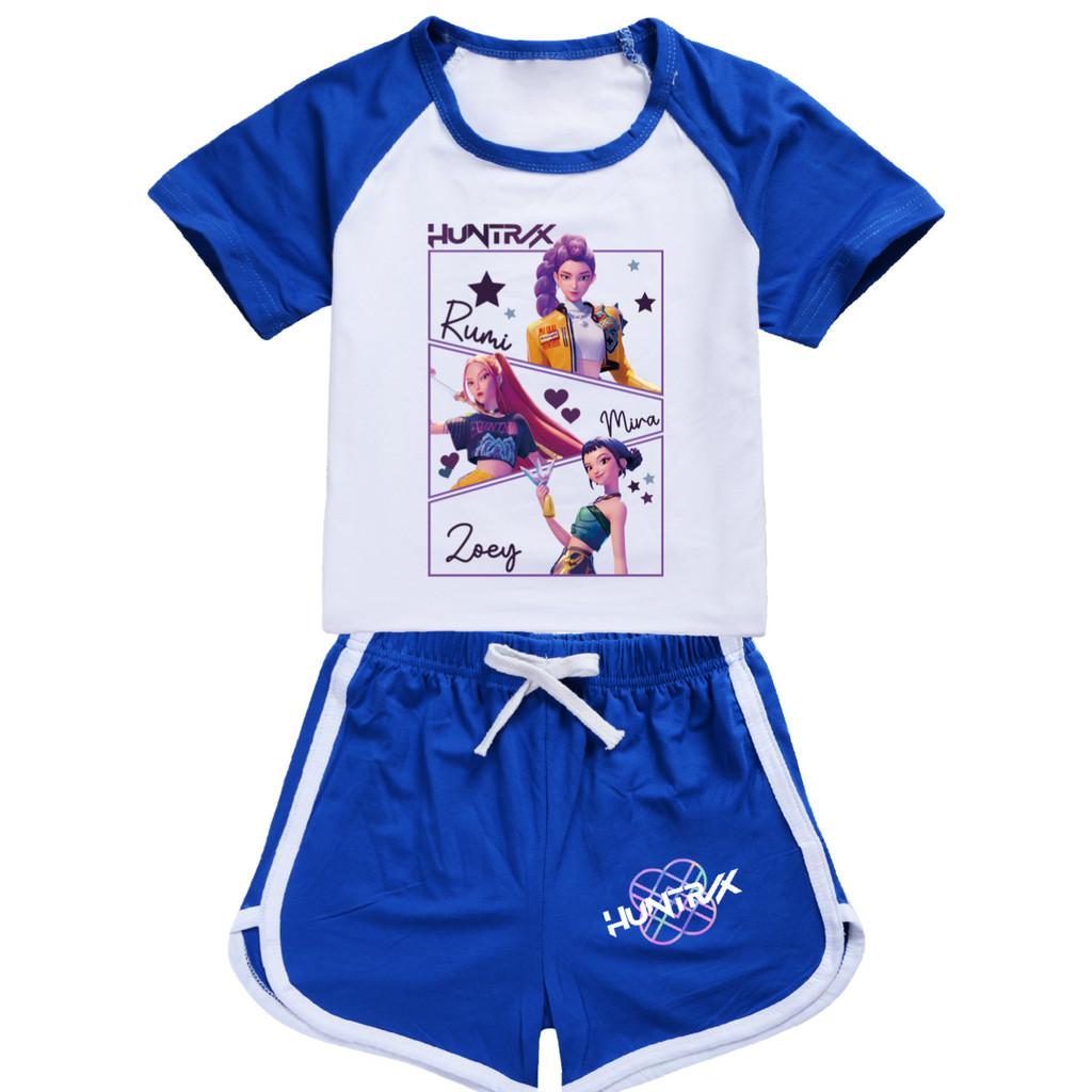 5009 Kinder Mädchen POP Rumi Zoey Mira Print T-Shirt Shorts Sport Trainingsanzug Kleidung Set
