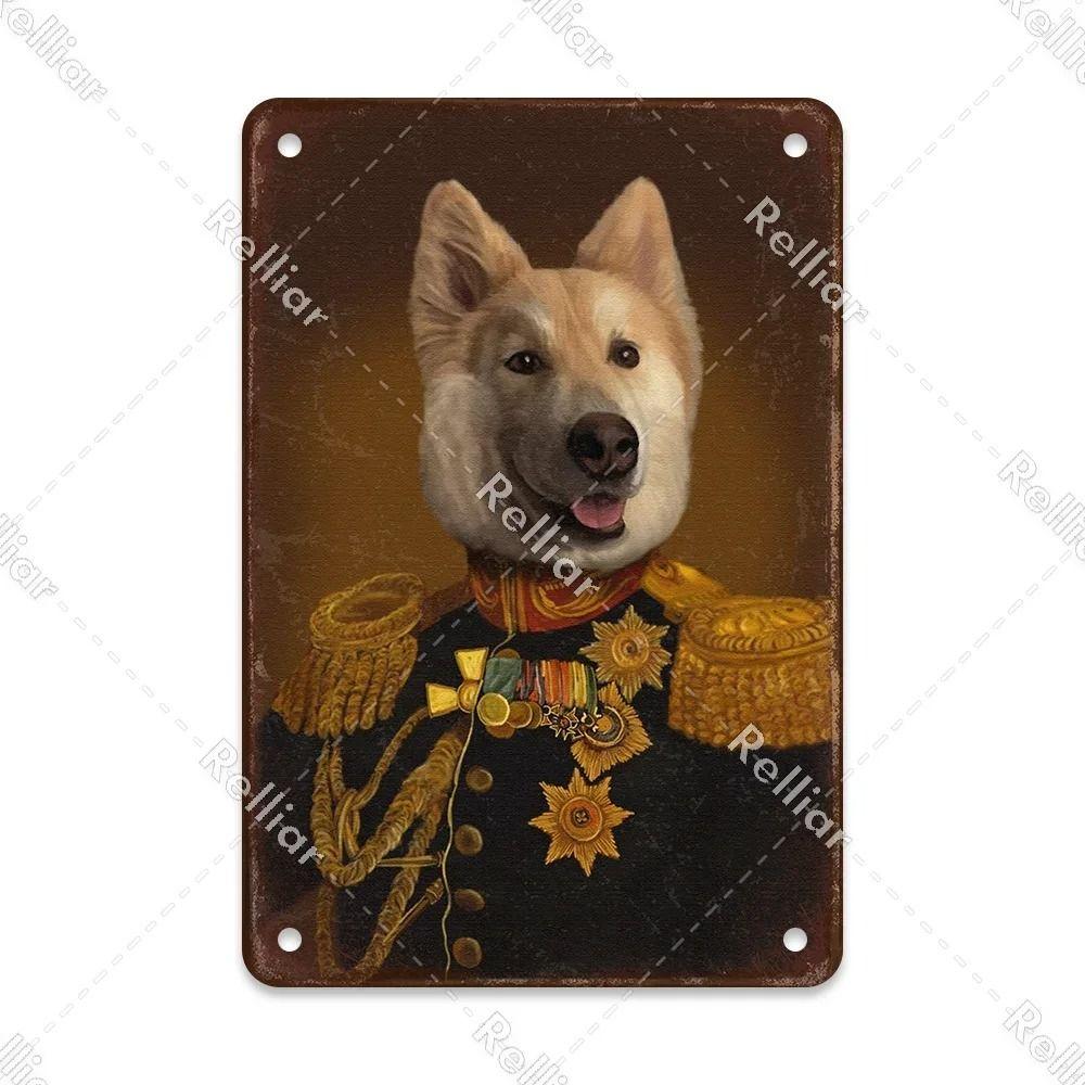 Metal Sign Gentleman Dog Wall Decor, Vintage Tin Plate for Living Room 20x30 cm