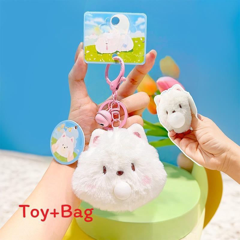 

Плюшевый брелок Самоед с магнитным дизайном для рюкзака и держателя для ключей Bubble Blower